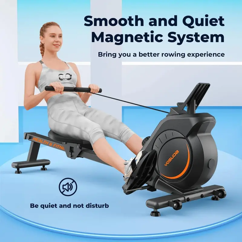 YOSUDA Magnetic Resistance Rowing Machine – 350 LB Max User Weight, Quiet Belt Drive System