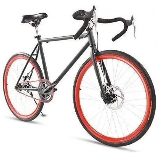 Road Bike, Simple Outdoor Sport Bicycle for Men Adult Women’s Bicycle, Student Men’s Double Disc Brake Sports Car Pneumatic Racing 24/26 Inch
