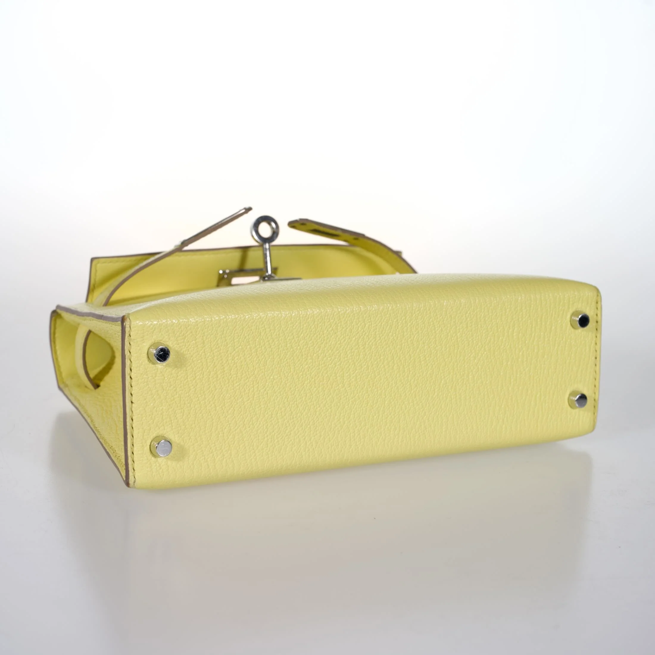 Hermès Mini Kelly Sellier 20 Limoncello Chevre with Palladium Hardware