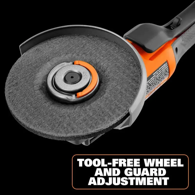 RIDGID R86047B-AC93044SBN 18V Brushless Angle Grinder – 4.5″ Paddle-Switch Model with Dual 4.0Ah Batteries, Charger, and Carry Bag