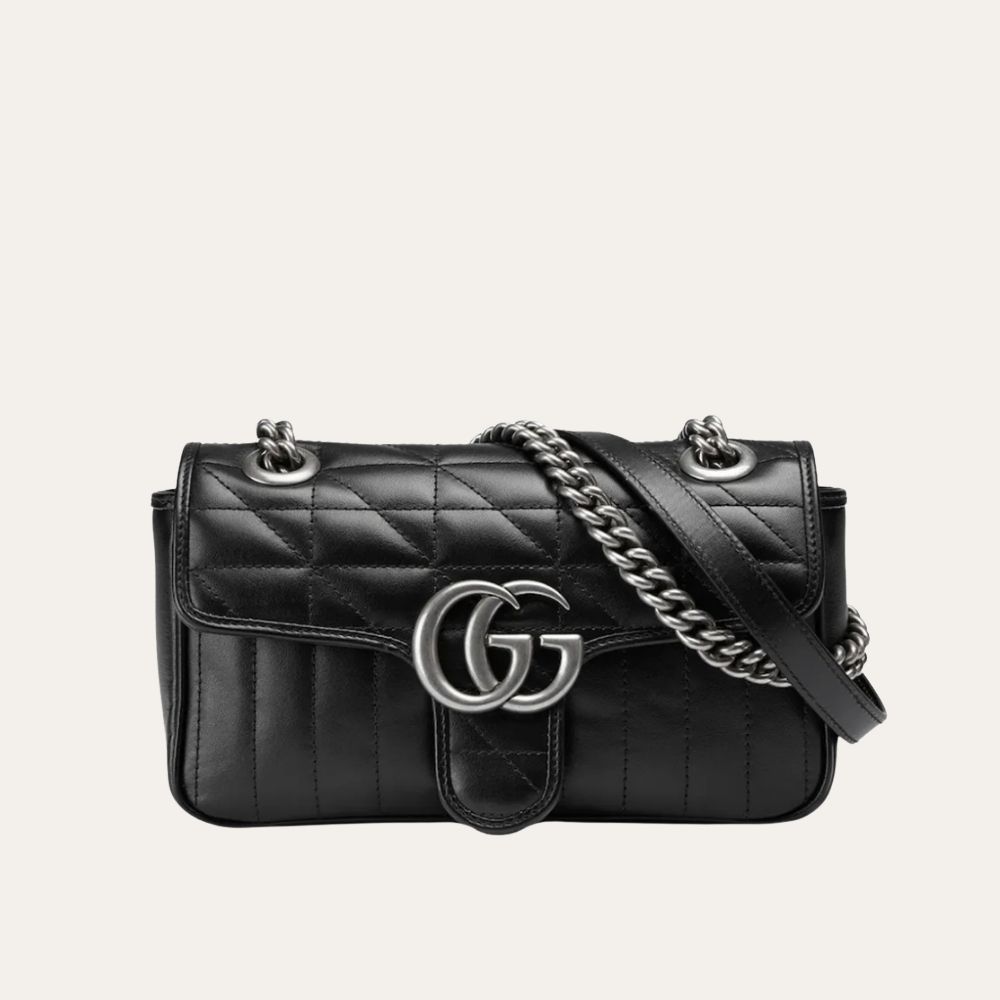 Gucci GG Marmont Mini Shoulder Bag Black 22Cm 446744 UM8AN 1000