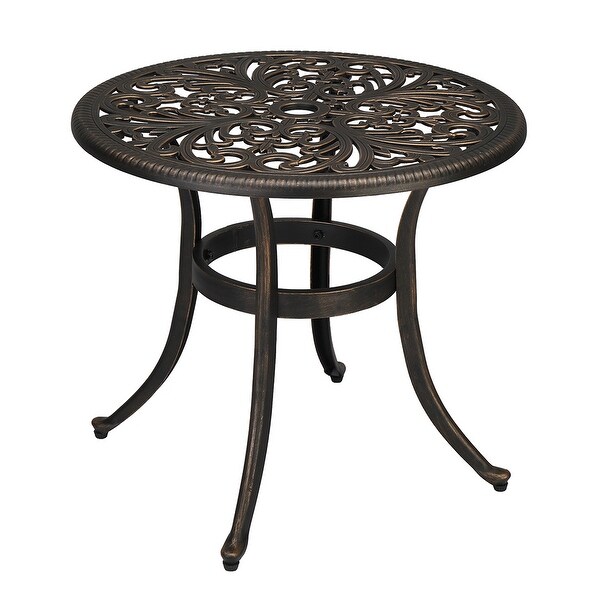 23.6inch Round Side Table,Garden Cast Aluminum Table