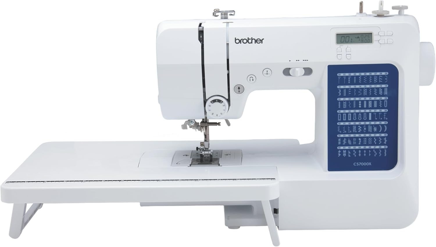 Computerized Sewing and Quilting Machine, 70 Built-in Stitches, LCD Display, Wide Table, 10 Included Feet, White