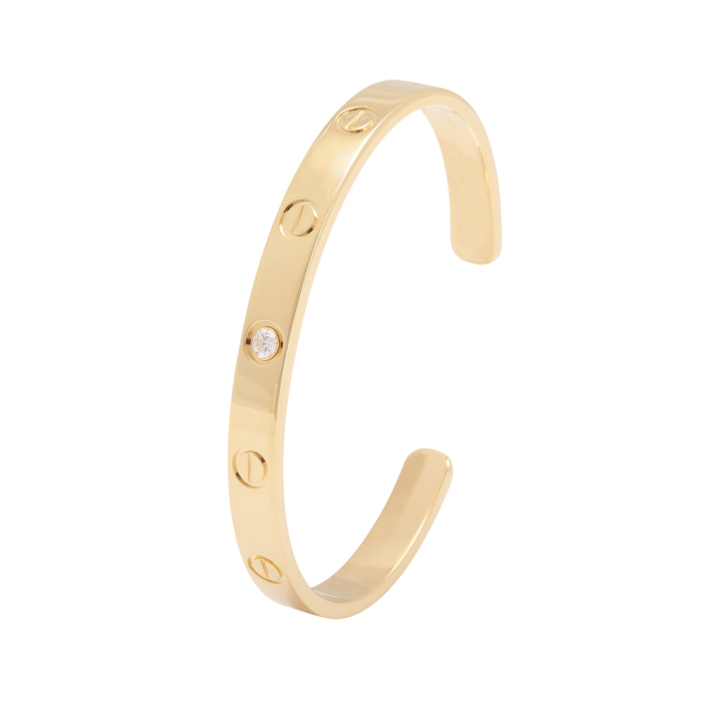 Cartier Love Classic Model Open Bracelet 18K Yellow Gold Diamond B6029800