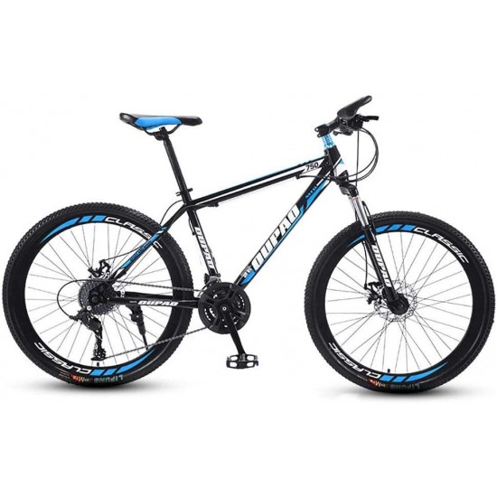 Mountain Bike 26 Inch, 21/24/27/30 Speed, Full Suspension Dual Disc Brake Mountain Bike, Mens Women Adult All Terrain Mountain Bike with Mudguard
