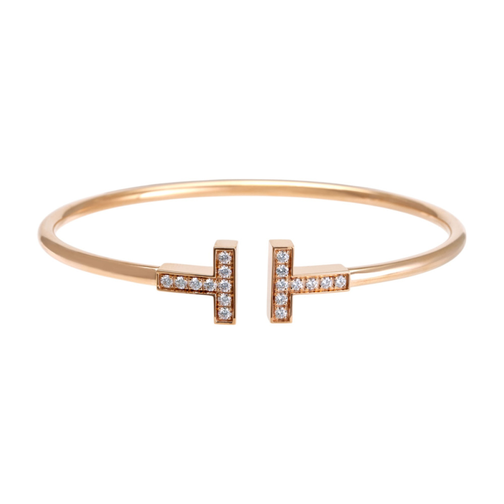 Tiffany & Co. Tiffany T Bracelet 18K Rose Gold Diamond 60010767