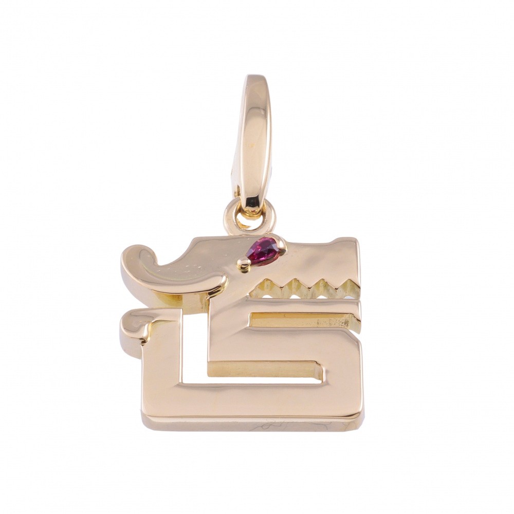 Cartier Wish Knot Dragon Charm 18K Yellow Gold Ruby