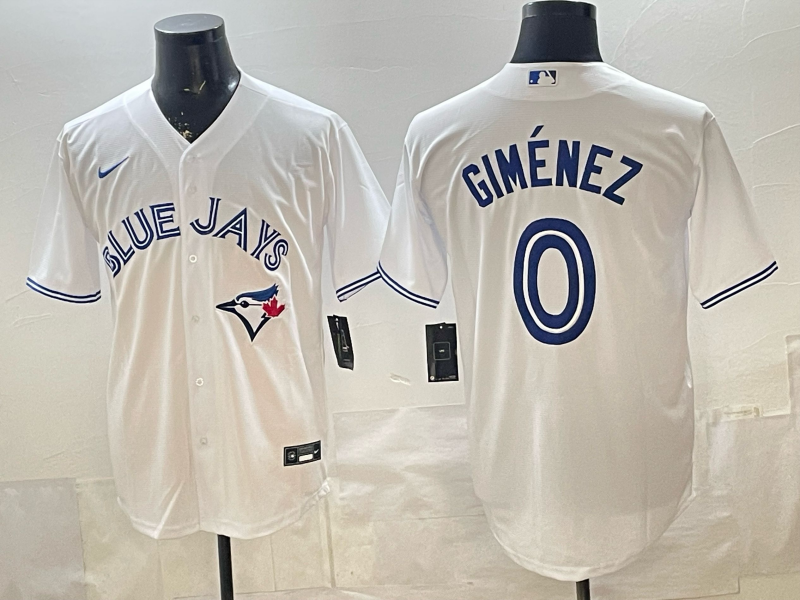 Men's Toronto Blue Jays Andres Gimenez #0 White Home Replica Jersey