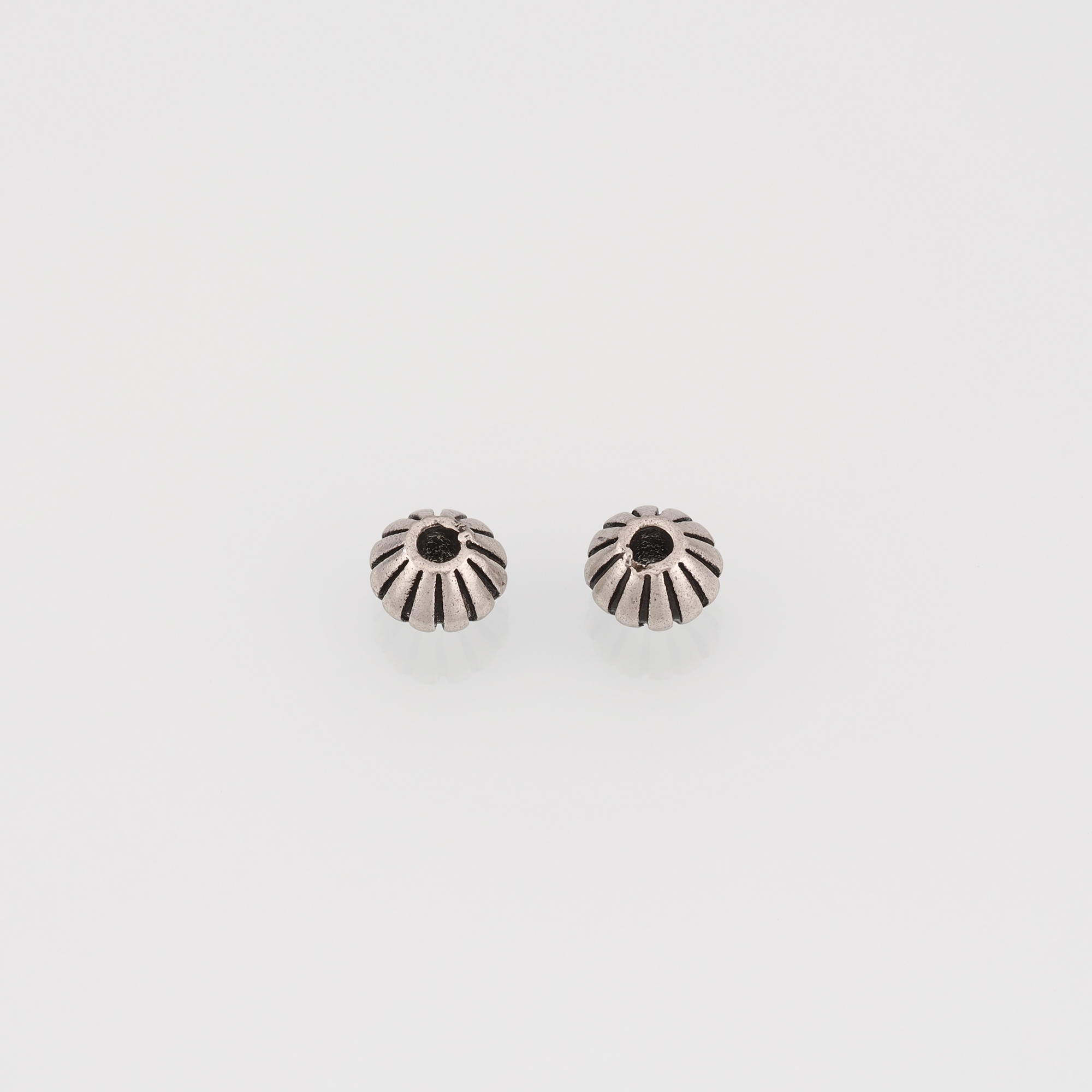 Ancient Silver Round Spacer Beads,Corrugated Beads for Bracelet Jewelry Necklace Making Supply