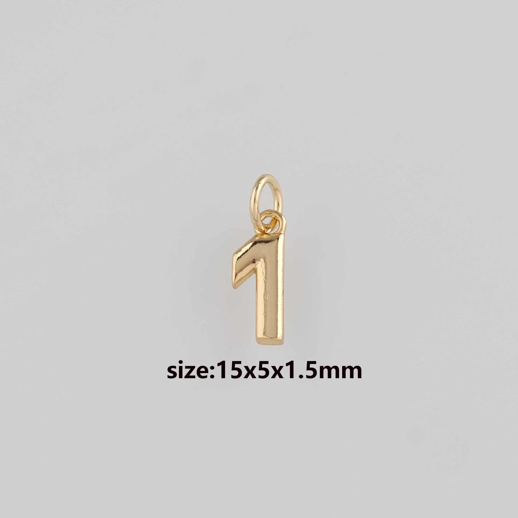 18K Gold Filled Number Pendant,Number Charm Earrings Necklace for DIY Jewelry Making Supply