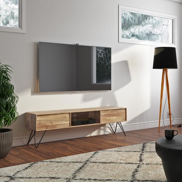 Simplihome 68 Inch Tv Media Stand Hunter Natural