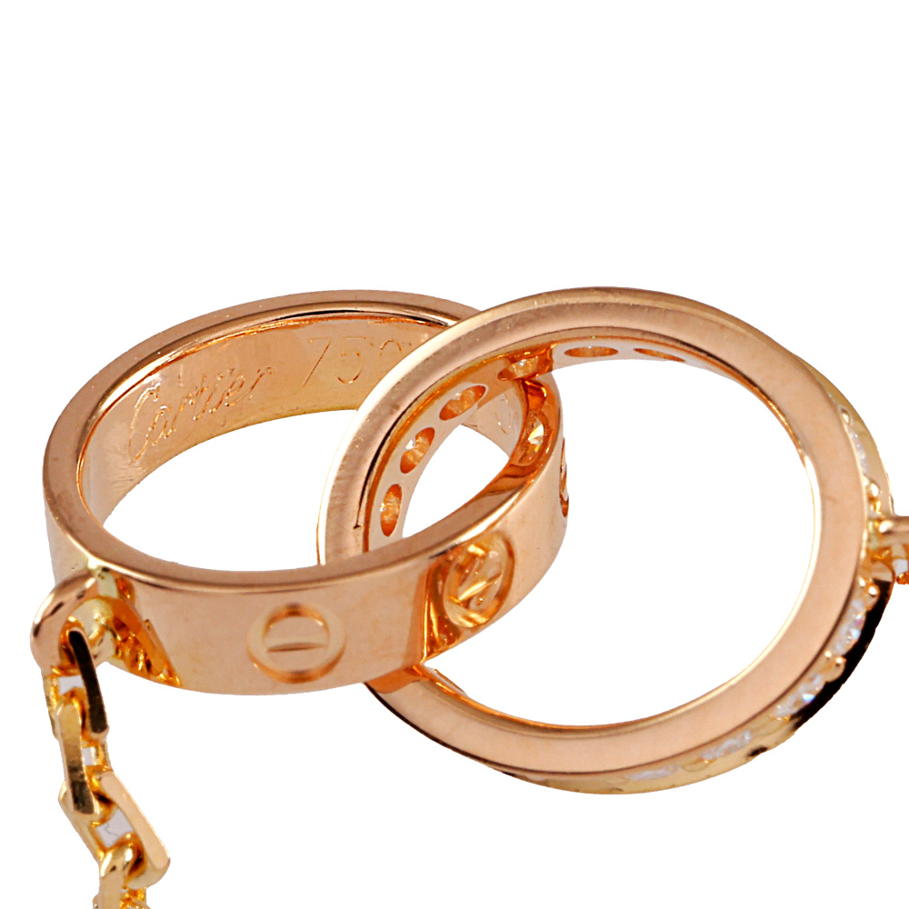Cartier Love Necklace Diamond Snoe 18K Rose Gold B7013900
