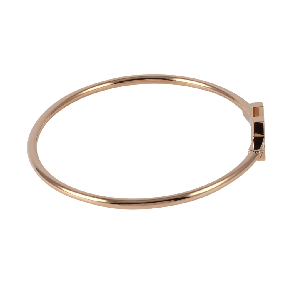 Tiffany & Co. Tiffany T Wire Bracelet 18K Rose Gold Diamond 35093354