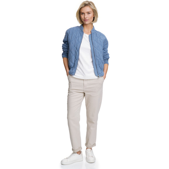 Gina Damen Steppjacke in Denim-Optik