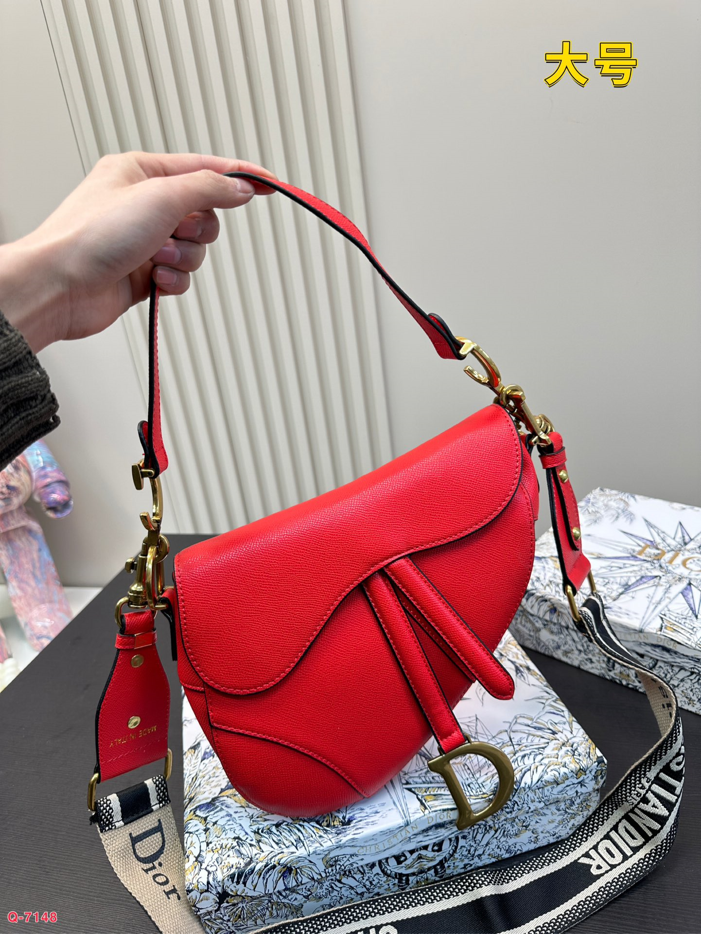 Classic Dior saddle straddle clutch bag red - cnluxepick