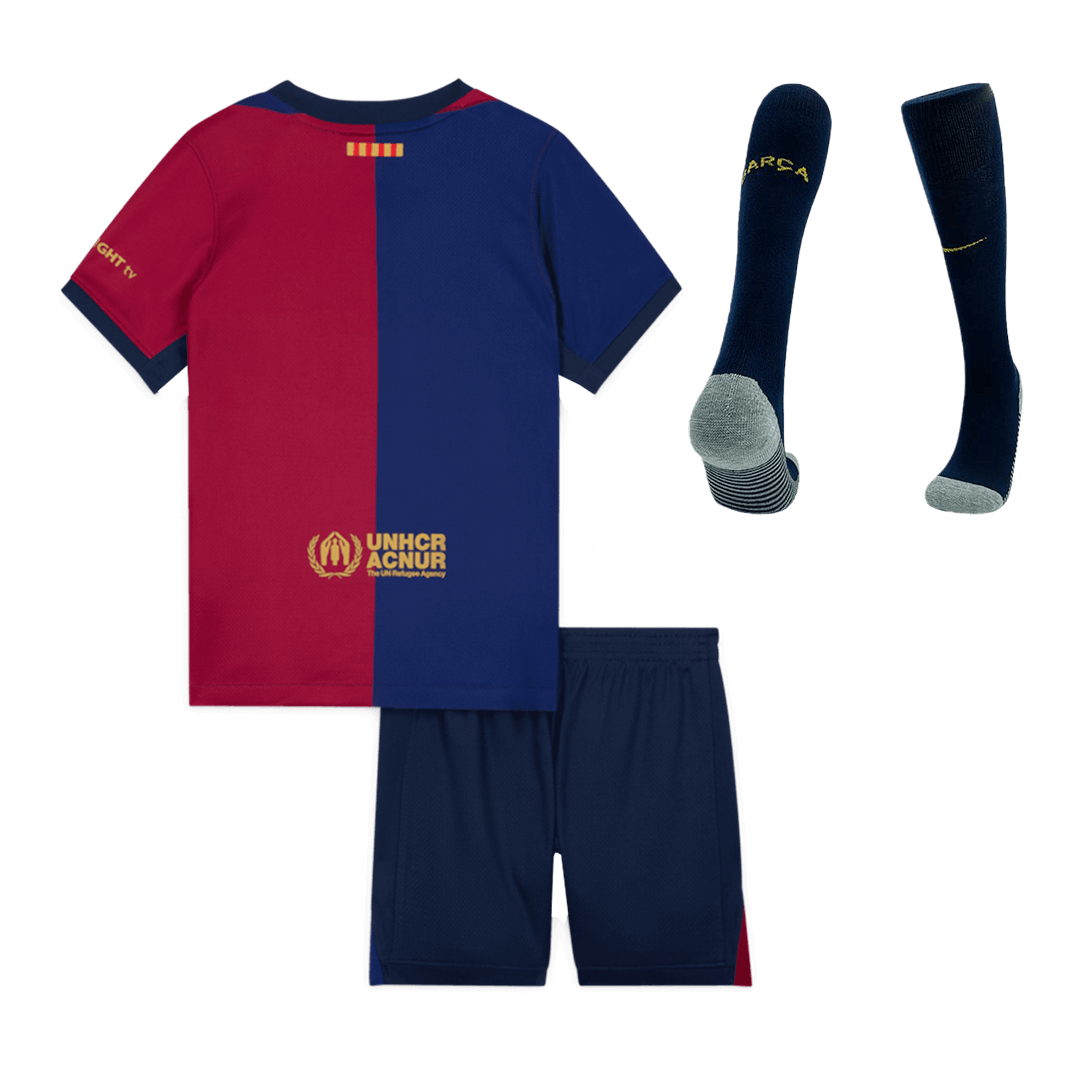 Barcelona Home Kids Soccer Jerseys Full Kit
