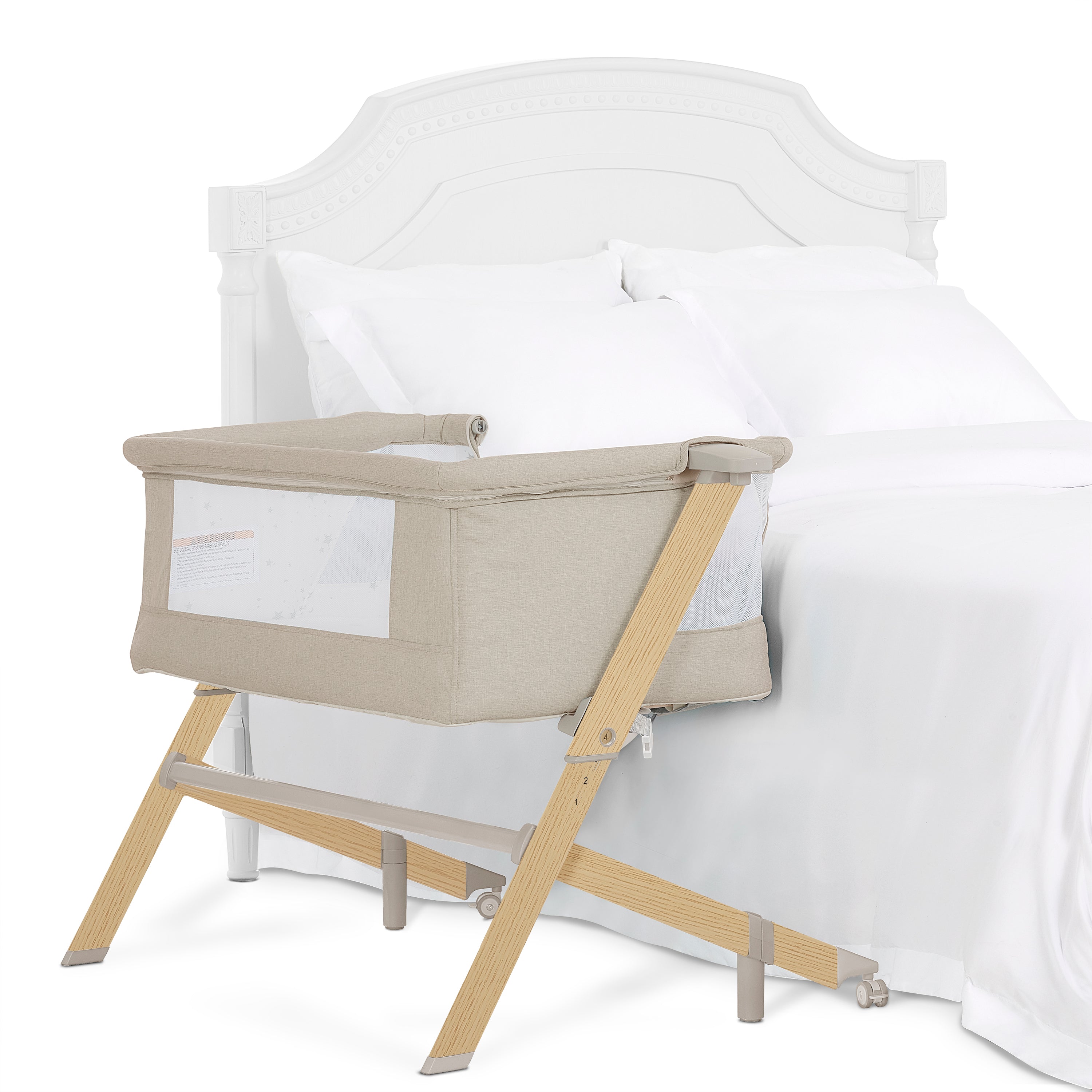 Evolur Stellar Bassinet and Bedside Sleeper in Beige