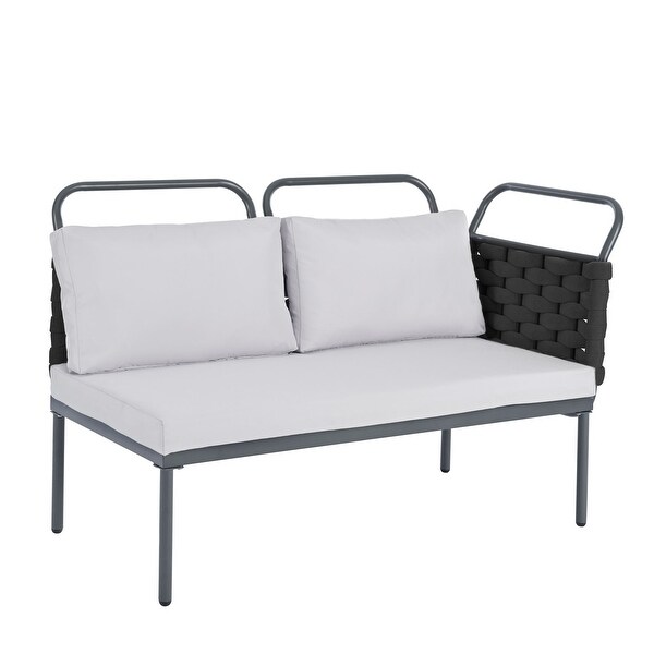 Patio Sectional Sofa Set Woven Rope Furniture Set with Cushions