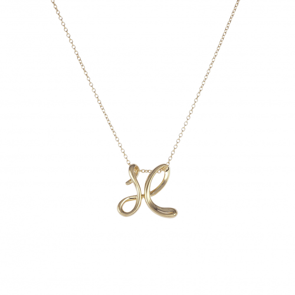 Tiffany & Co. Elsa Peretti Initial H Necklace 18K Yellow Gold