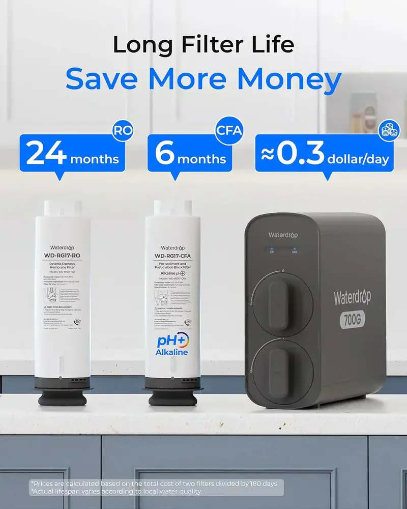 Waterdrop G5P700 High-Flow RO System – 700-GPD Fast Filtration Countertop Unit