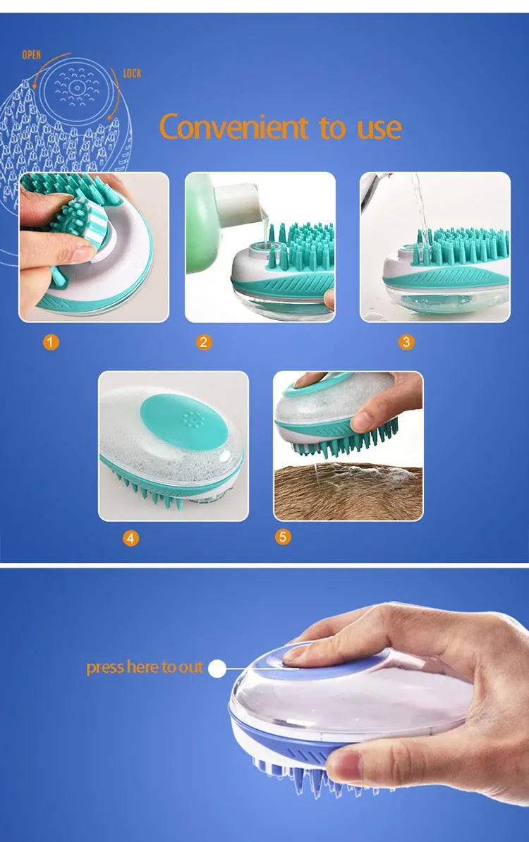 Pet 2-in-1 Spa Bath Brush Shower Fur ScrubberPet