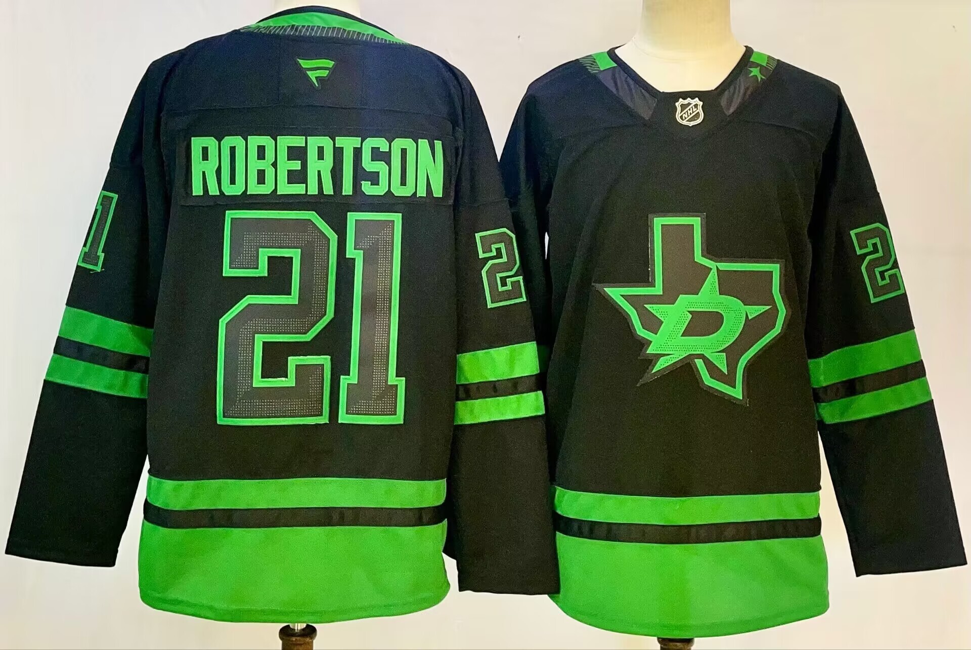 Men's Dallas Stars Jason Robertson #21 Black Player Game jersey