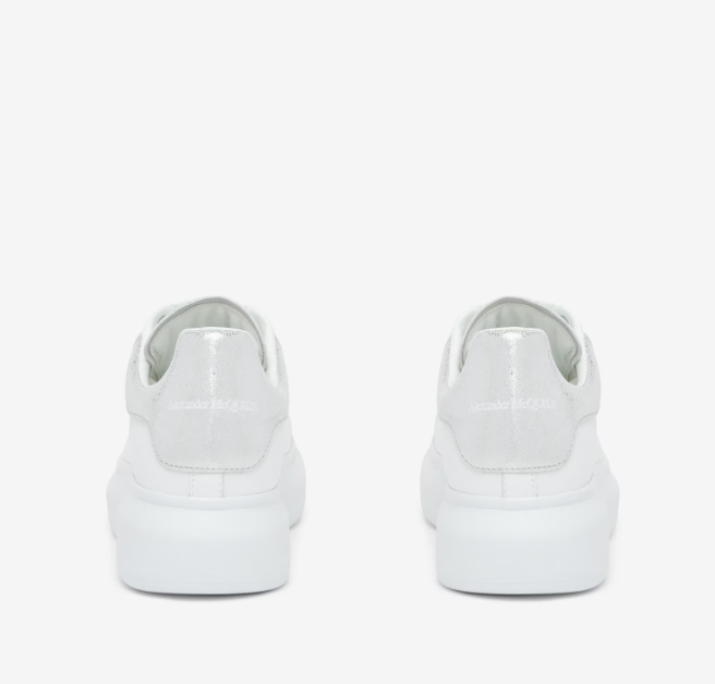 McQueenl  Oversized Sneaker in White/Silver