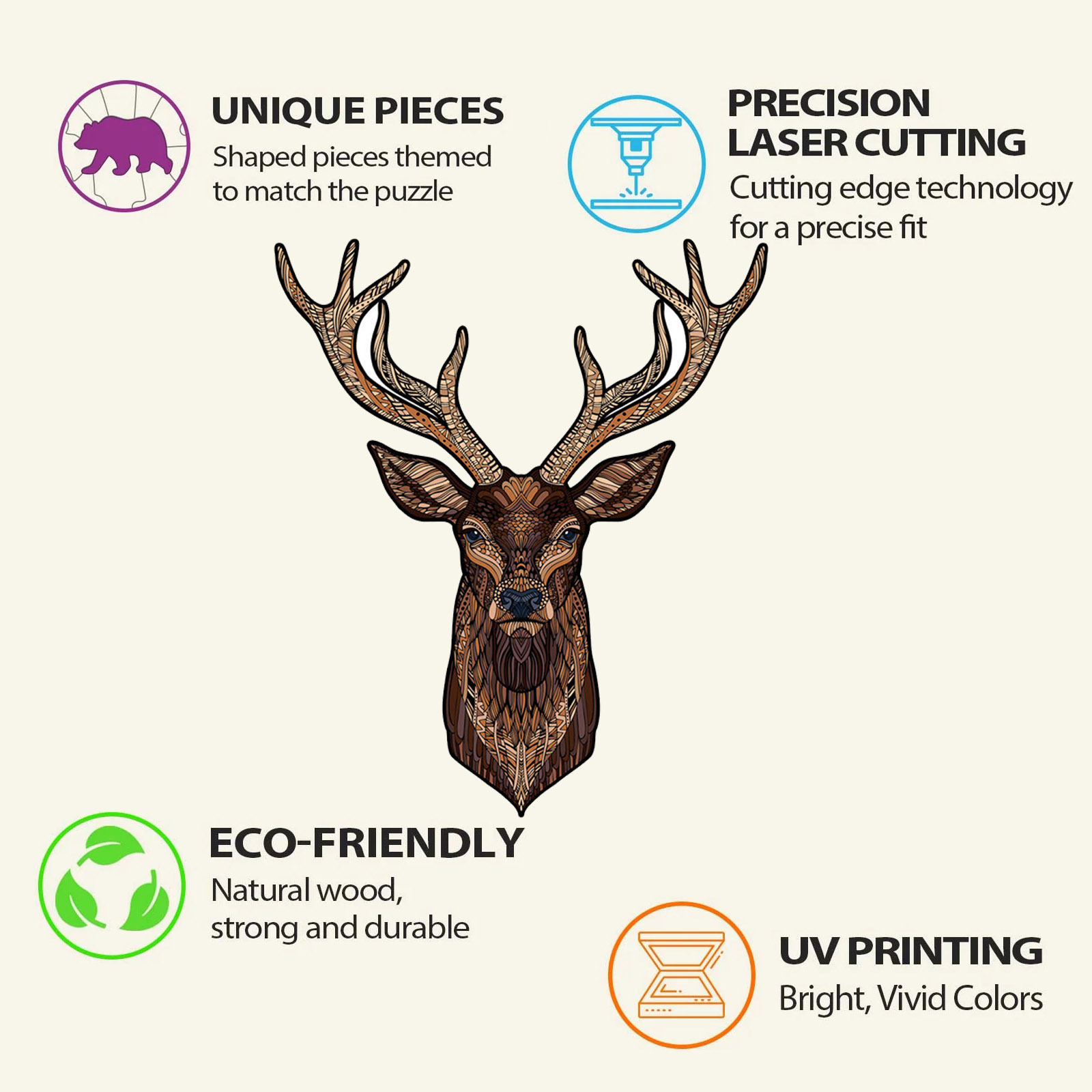 Wooden Animal Puzzle-Lovely Sika Deer