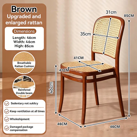 Rattan chair Kerusi Nordic style home Dining ready stock PP plastick Jimat Ruang Telap Udara