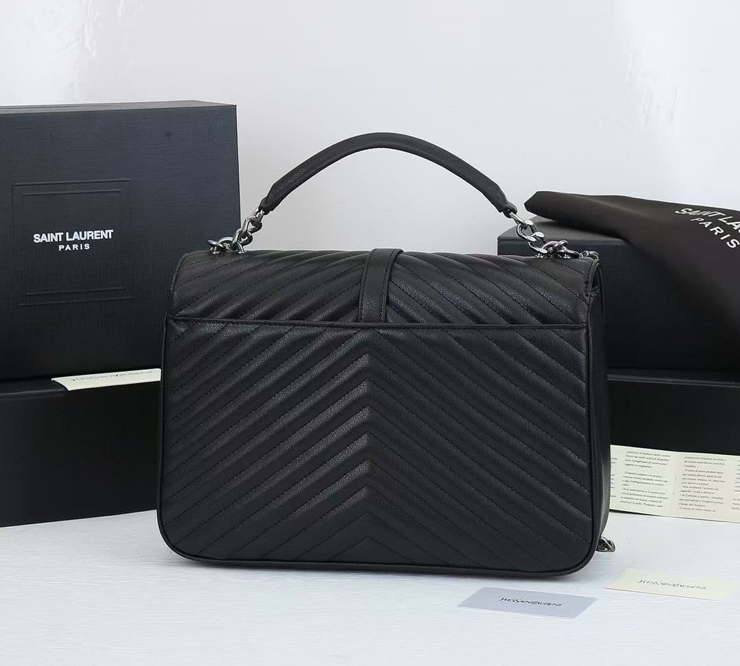 Saint Laurent College Large Chain Bag Black 32Cm