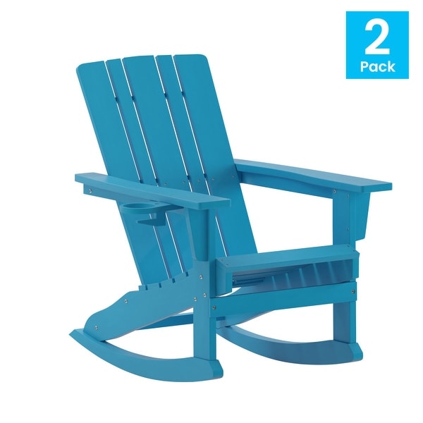 AllWeather Rocking Adirondack Chair with Swiveling Cupholder