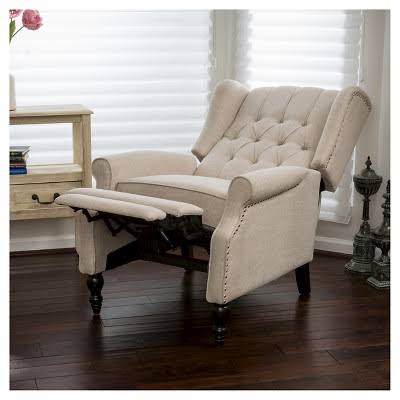 Christopher Knight Home Walter Fabric Recliner Club Chair, Light Beige