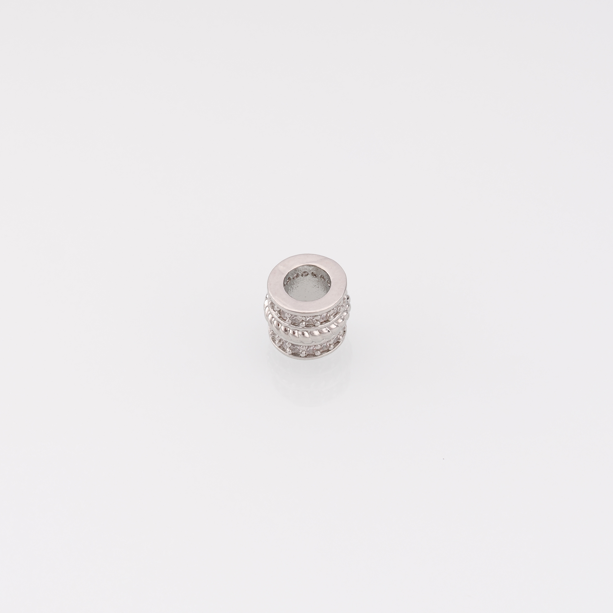 18K Gold Filled Cylinder Spacer Beads,CZ Micro Pave Barrel Beads for Bracelet Jewelry Necklace Making Supply