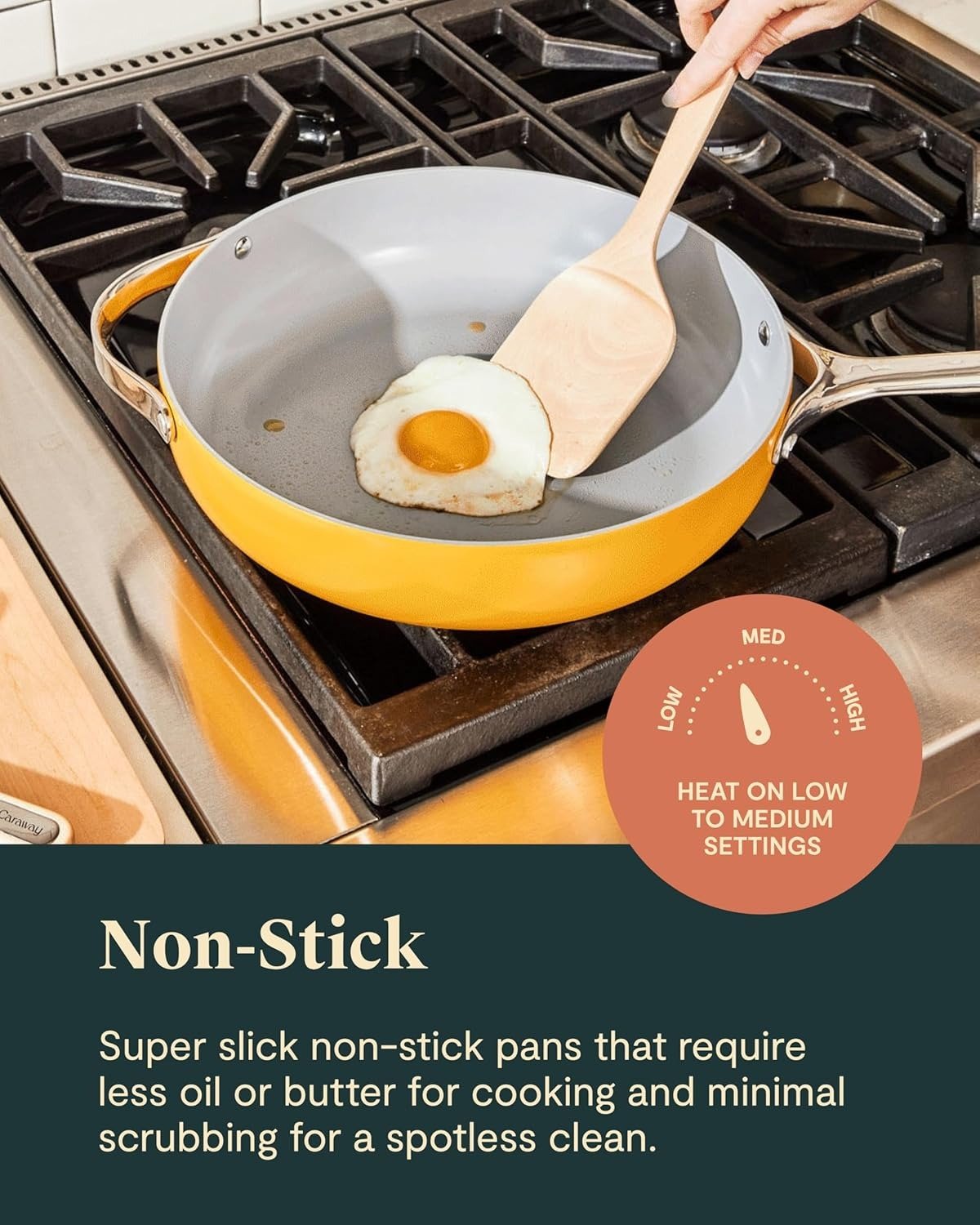 Non-stick Ceramic Cookware Set (12 Piece) Pots, Pans, Lids and Kitchen Storage – PFAS & PFOA Free – Oven Safe Pan Set & Compatible with All Stovetops – Cream
