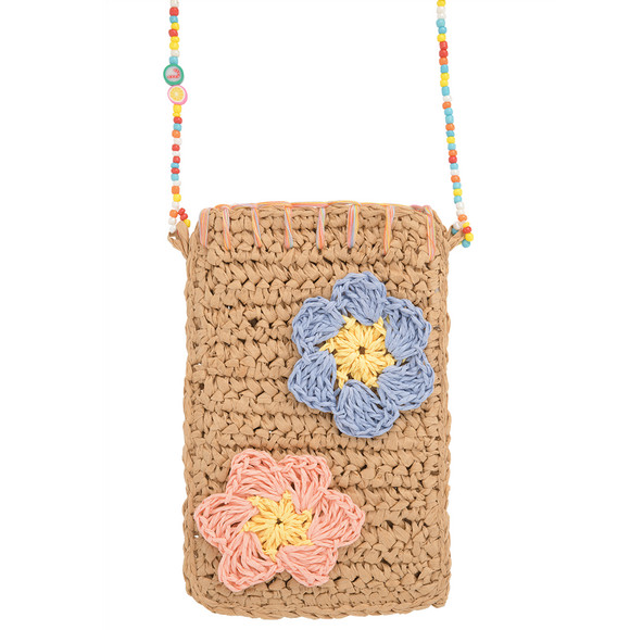 Topolino Mädchen Strohtasche mit bunten Blumen
