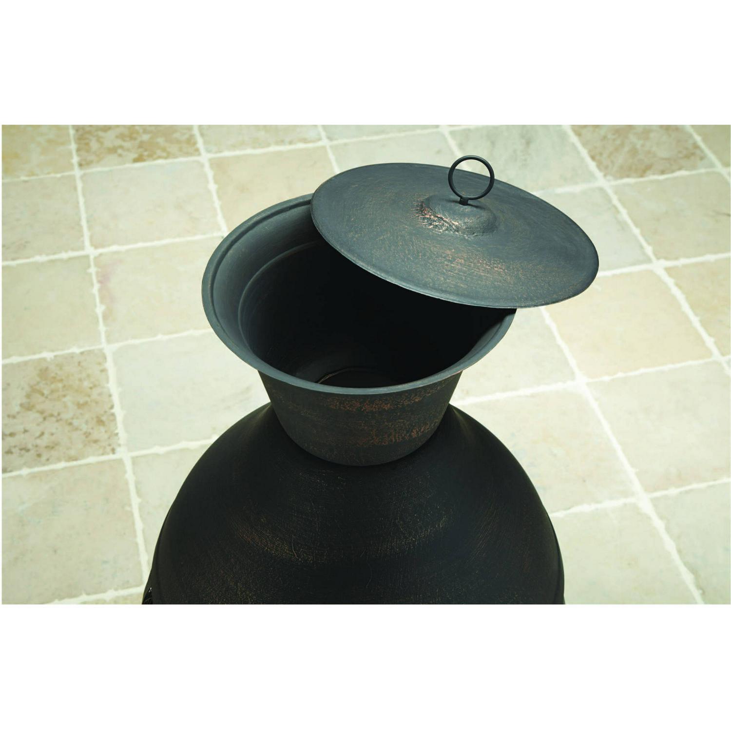 Better Homes and Gardens Wood-burning Cast Iron Chiminea, Antique Bronze