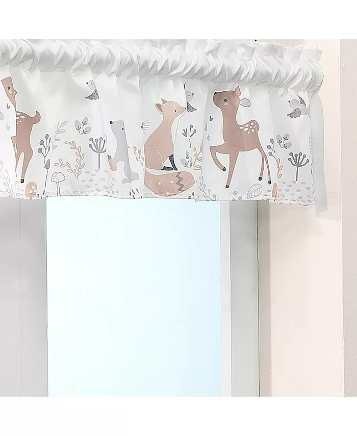 Bedtime Originals Deer Park Gray Window Valance - Deer Fox