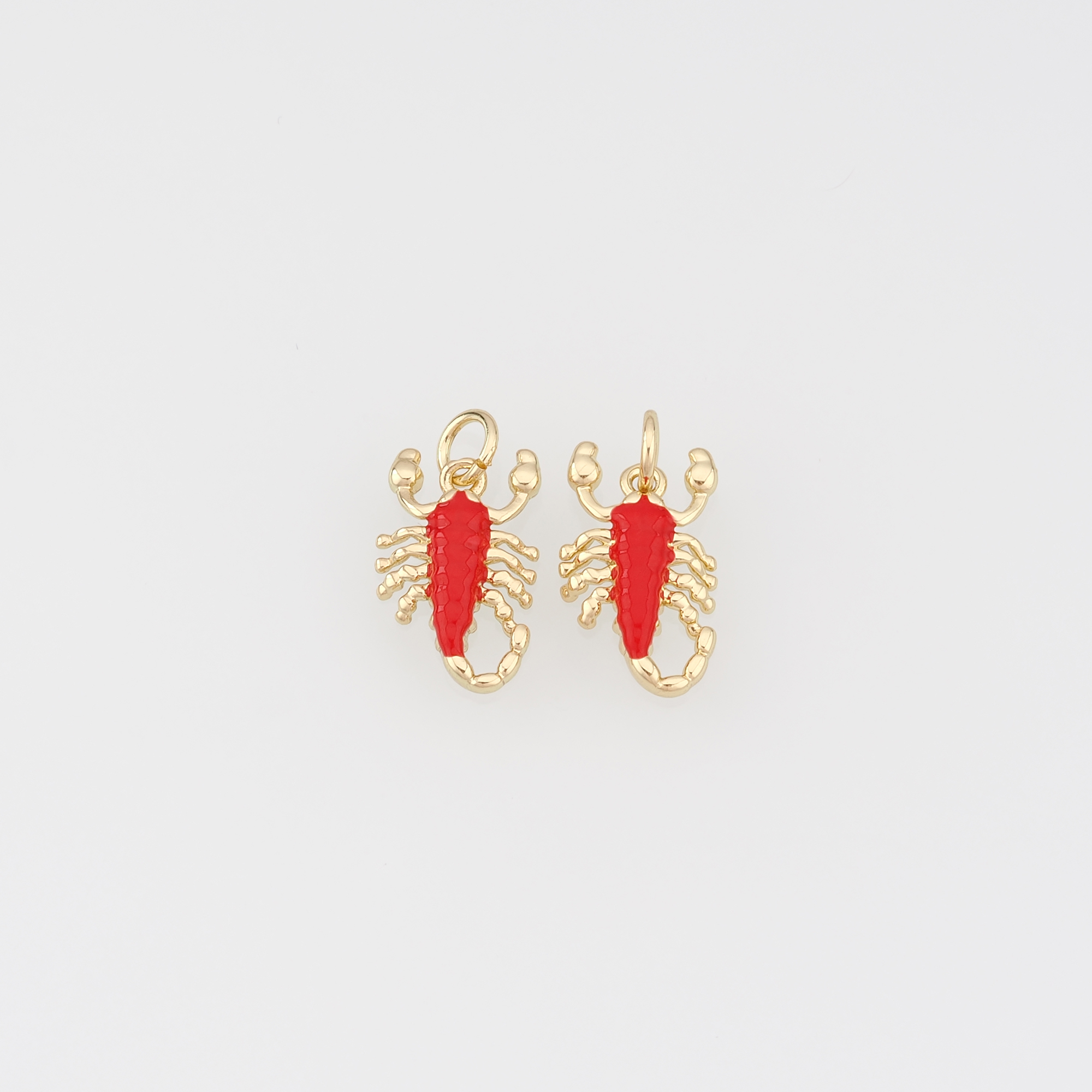 18K Gold Filled Scorpion Pendant,Enamel Scorpio Charm Earrings Necklace for DIY Jewelry Making Supply