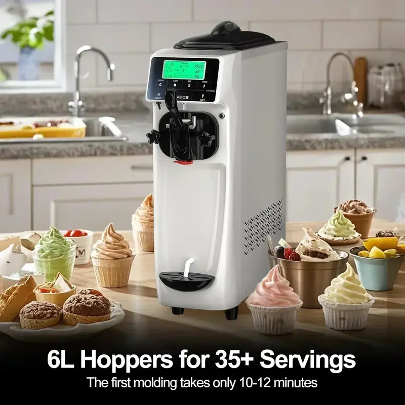 Single-Flavor Soft Serve Ice Cream Machine – 3.2-Gallon Commercial-Style Countertop Unit