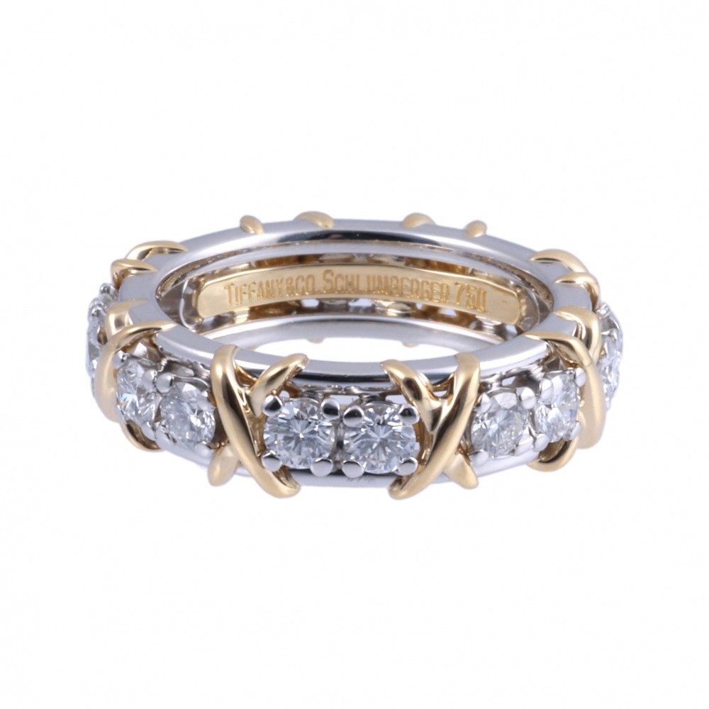 Tiffany & Co. Schlumberger 16PD Ring Platinum & 18K Yellow Gold Diamond