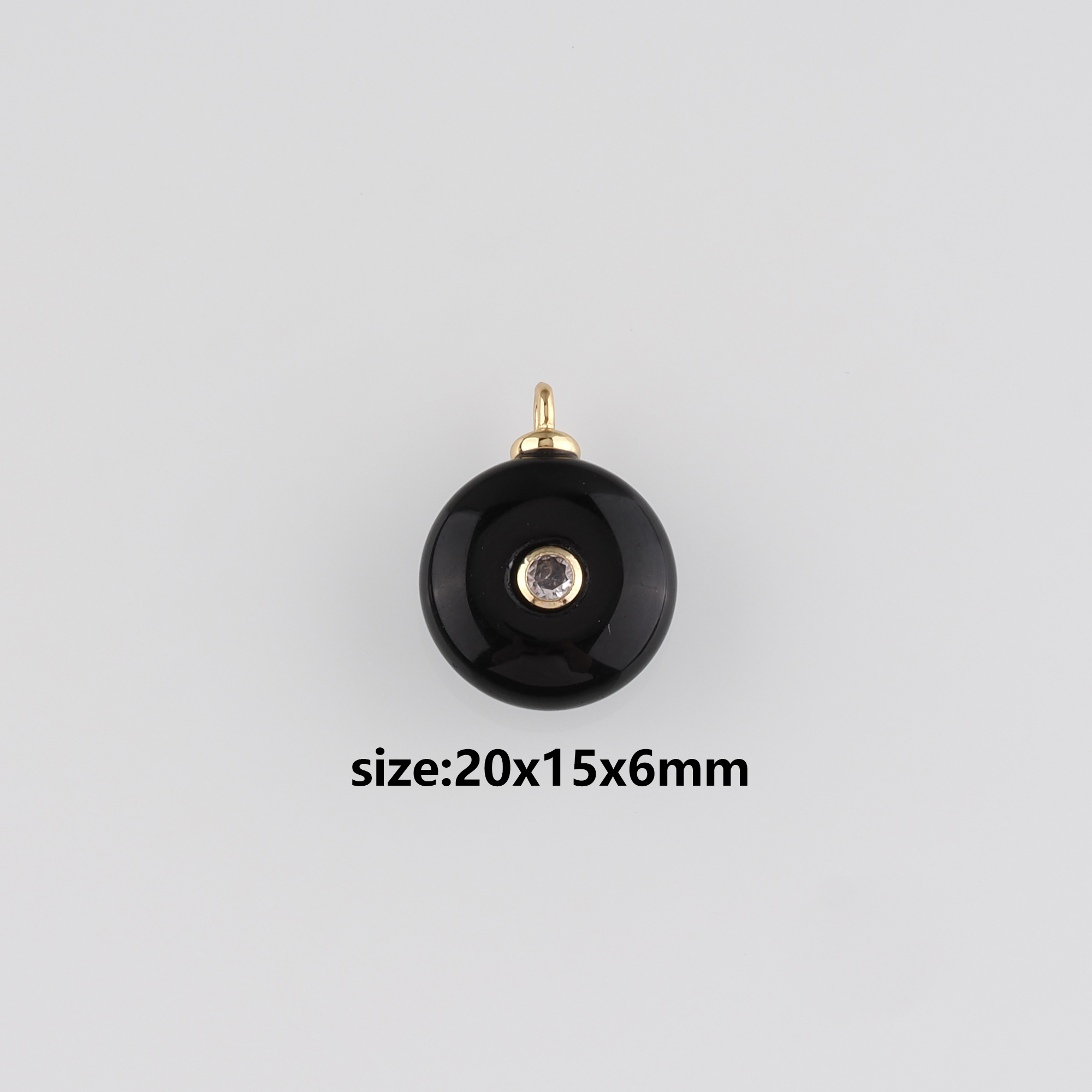 18K Gold Filled Round Pendant,Natural Stone Earrings Necklace for DIY Jewelry Making Supply