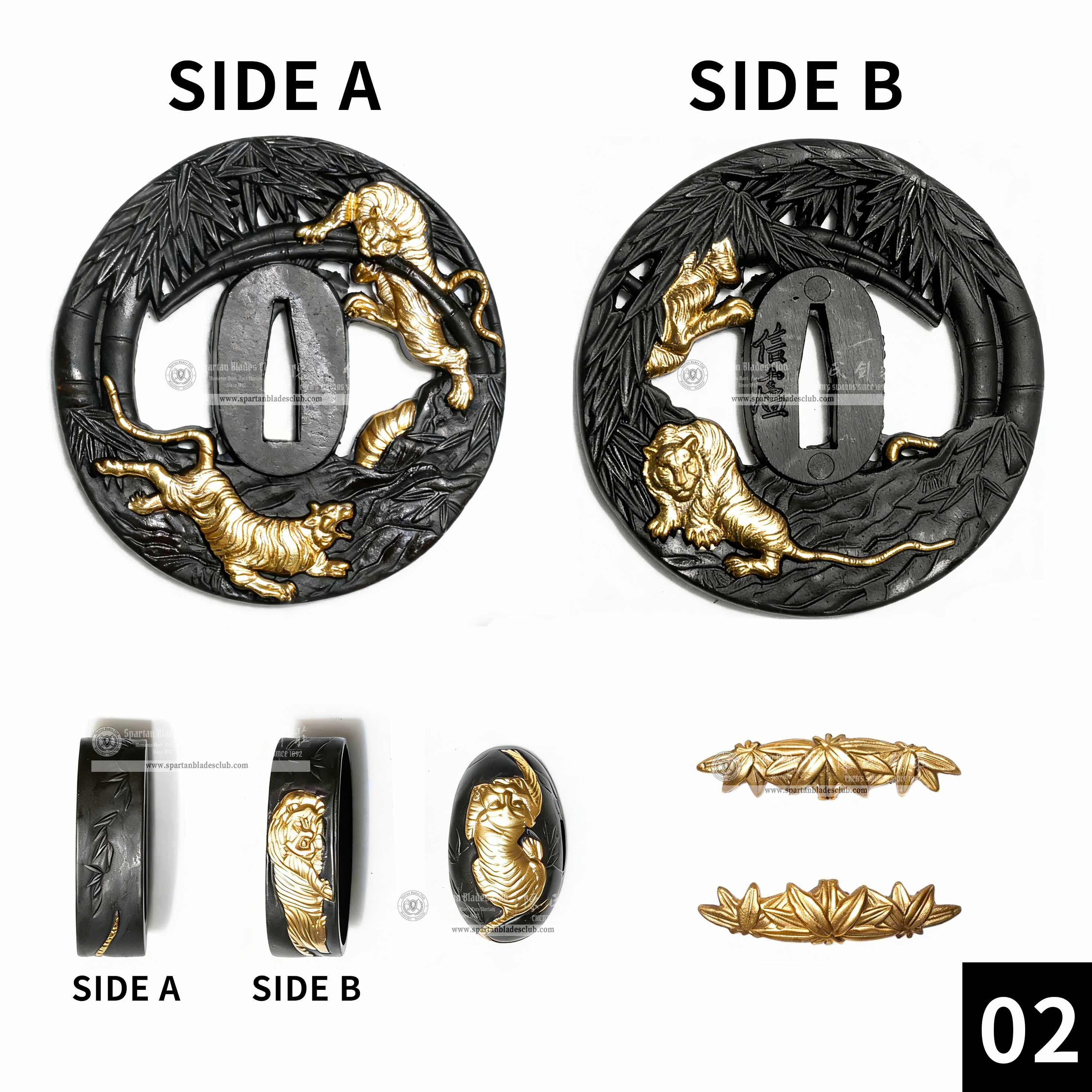 Custom Your Katana | Tiger | Complete Set Fittings (Brass Gilded) | Spartan Blades Club | CHEN'S SWORDS 1892 - Spartan Blades Club - 陳氏劍莊1892