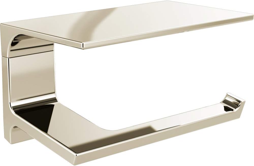 Pivotal Toilet Paper Holder With Shelf, Polished Nickel, Bathroom Accessories, 79956-PN