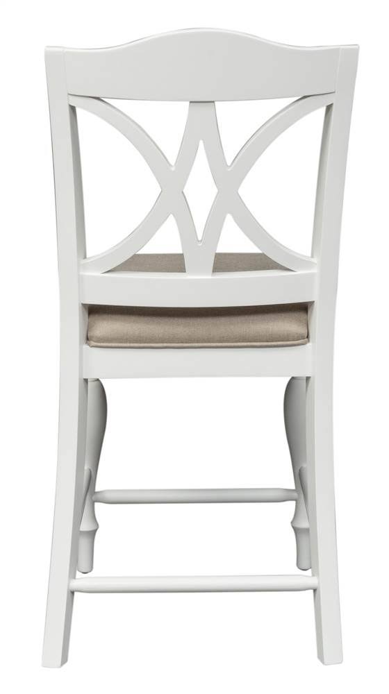 Liberty Furniture Summer House Oyster White Slat Back Counter Stool