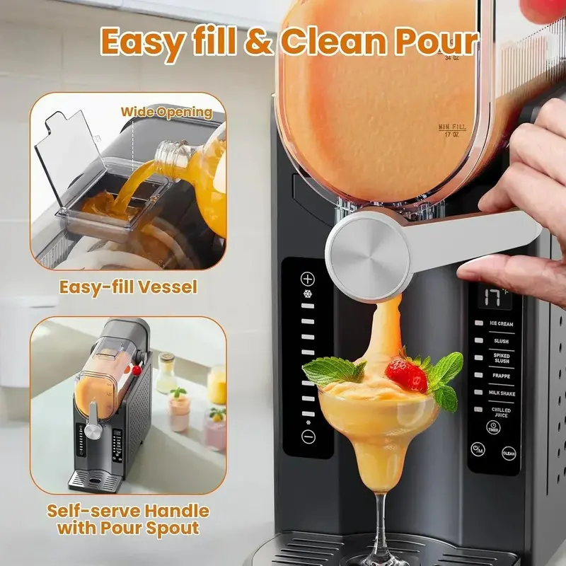 Professional Slushie Machine with LED Display—No Ice Required