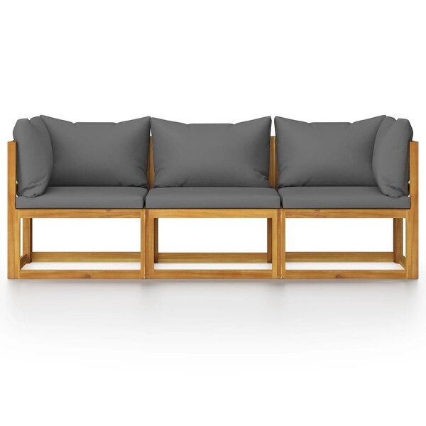 vidaXL 3Seater Patio Sofa with Cushion Solid Acacia Wood
