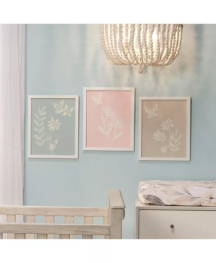 Lambs and Ivy Baby Blooms 3 Piece Floral Unframed Nursey Child Wall Art 11