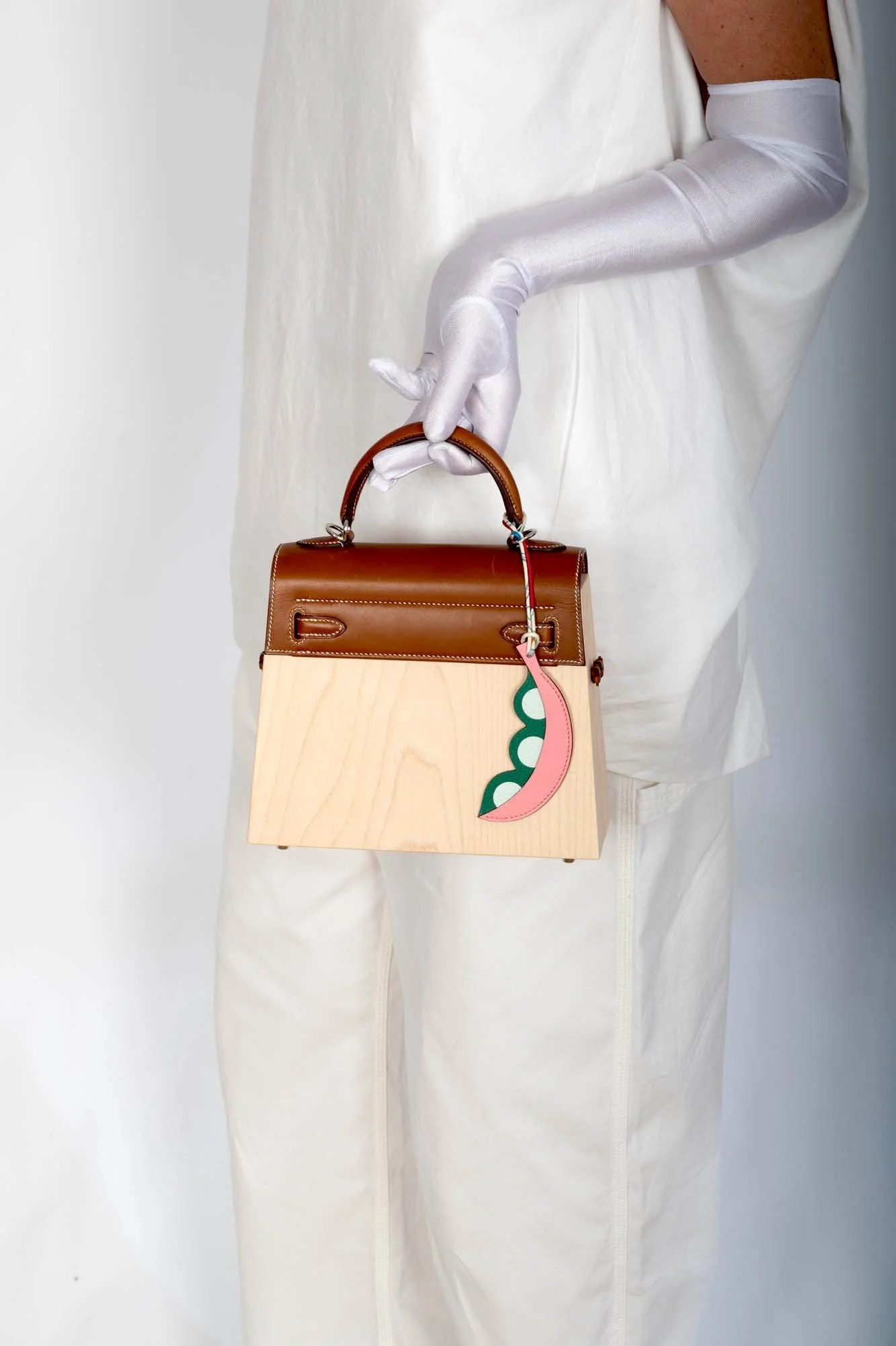 Hermès Kelly Picnic Kellywood Perspective Cavalière Wood Barenia Palladium Hardware