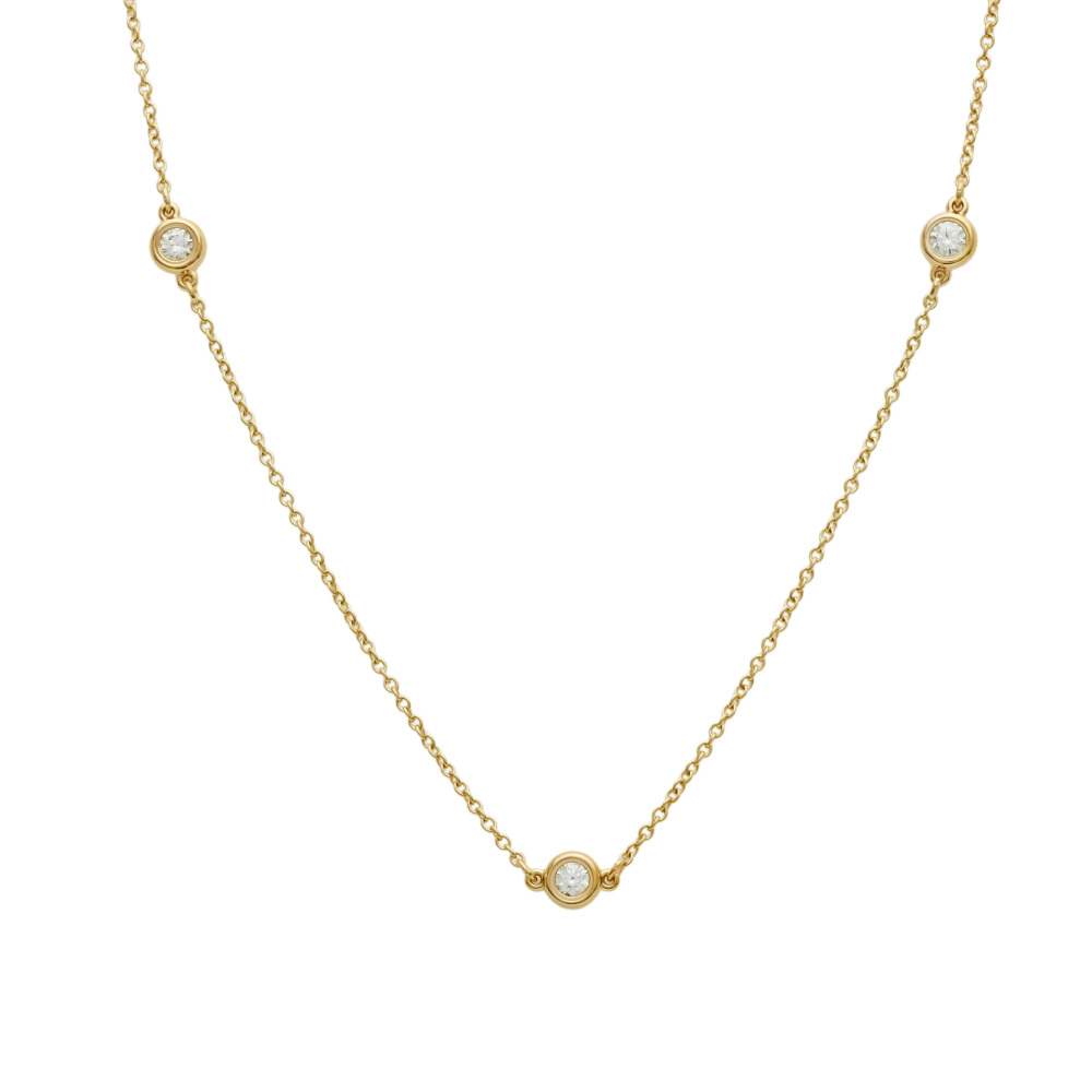 Tiffany & Co. Elsa Peretti By the Yard Necklace 18K Yellow Gold Diamond 60127092