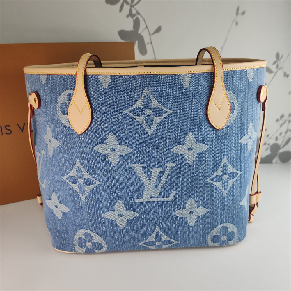 Louis Vuitton denim Canvas Large Neverfull Tote Bag - cnluxepick